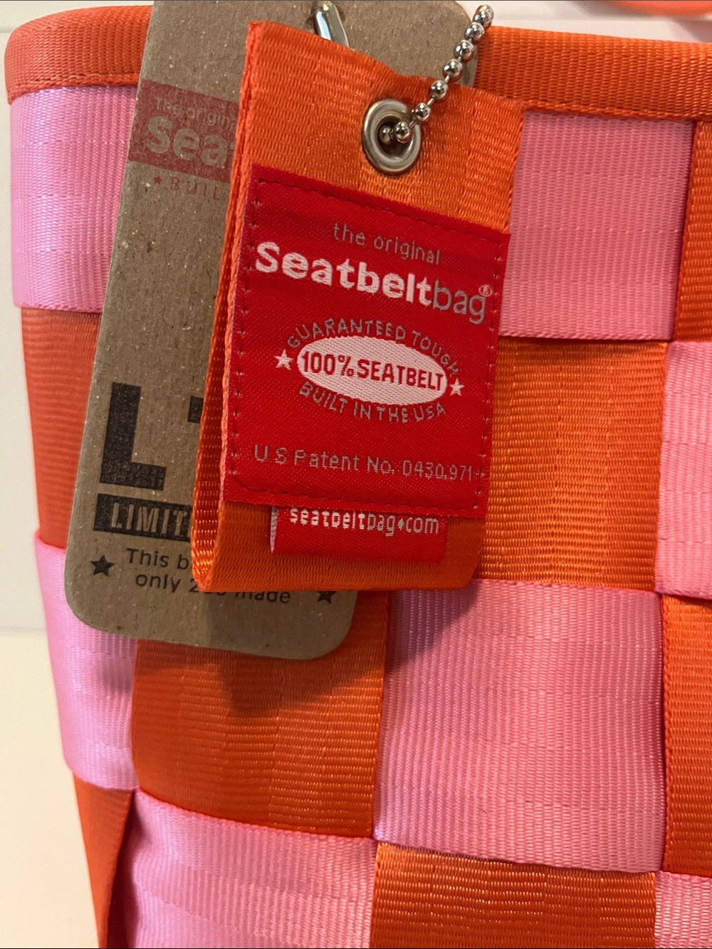 Harveys The Original Seatbelt Bag Orange Sherbet Woven Bag Ltd Edition - Picture 3 of 13